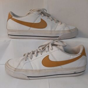 Nike Womens Court Legacy Gold And White Sz 9 Casual Colorful Spring Summer